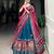 Teal Navaratri Special Tussar Silk Patola Printed Lehenga with unstitched Blouse