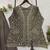 Coffee brown chinon palazzo set with embroidered koti & blouse