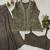 Coffee brown chinon palazzo set with embroidered koti & blouse