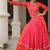 Orange Navaratri Special Mirror Lace Work Lehenga with Gamthi & Cowrie Lace work Choli