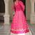 Pink Navaratri Special Kora Cotton Frill Lehenga with Patch Work Georgette Kurti