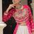Pink Navaratri Special Kora Cotton Frill Lehenga with Patch Work Georgette Kurti
