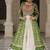 Green Navaratri Special Kora Cotton Frill Lehenga with Patch Work Georgette Kurti