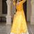 Yellow Navaratri Special Kora Cotton Frill Lehenga with Patch Work Georgette Kurti