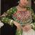 Green Navaratri Special Kora Cotton Frill Lehenga with Patch Work Georgette Kurti
