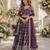 Purple Viscose Semi Stitched Lehenga Choli with Embroidery & sequin Work