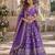 Violet Viscose Semi Stitched Lehenga Choli with Embroidery & sequin Work