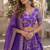 Violet Viscose Semi Stitched Lehenga Choli with Embroidery & sequin Work