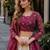 Maroon Silk Semi Stitched Lehenga Choli with Embroidery & Zari Work