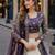 Violet Silk Semi Stitched Lehenga Choli with Embroidery & Zari Work