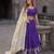 Violet Silk Semi Stitched Lehenga Choli with Embroidery & Zari Work