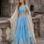 Blue Silk Semi Stitched Lehenga Choli with Embroidery & Zari Work
