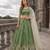 Green Silk Semi Stitched Lehenga Choli with Embroidery & Zari Work