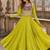 Yellow Silk Free Size Stitched Navratri Lehenga Choli with Embroidery & Mirror Work