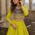 Yellow Silk Free Size Stitched Navratri Lehenga Choli with Embroidery & Mirror Work