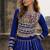 Blue Silk Free Size Stitched Navratri Lehenga Choli with Embroidery & Mirror Work