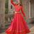 Pink & Red Silk Free Size Stitched Navratri Lehenga Choli with Embroidery & Mirror Work