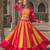 Pink&Yellow Silk Free Size Stitched Navratri Lehenga Choli with Embroidery & Mirror Work