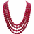 PRECIOUS OVAL SHAPE RUBIES WITH 4 STRANDS 