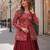 Maroon Simmer Free Size Stitched Lehenga Choli with Embroidery & Jequard Work