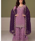 Heavy chinon lilac salwar suit for women ethnic wear