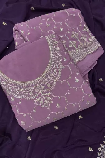 Heavy chinon lilac salwar suit for women ethnic wear