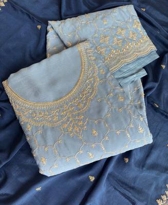 Heavy chinon sky blue salwar suit for women ethnic wear 3