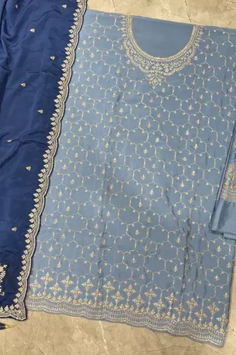 Heavy chinon sky blue salwar suit for women ethnic wear
