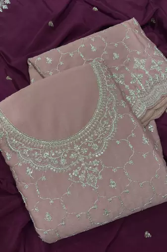 Heavy chinon peach salwar suit for women ethnic wear
