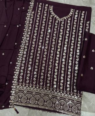 Latest cocktail wear wine chinon sharara suit for women 4