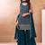 Latest cocktail wear aqua blue chinon sharara suit for women