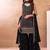 Latest cocktail wear black chinon sharara suit for women