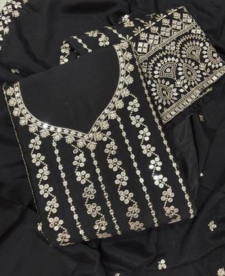 Latest cocktail wear black chinon sharara suit for women 3