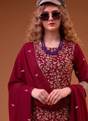 Rani pink straight suit for women georgette fabric 2