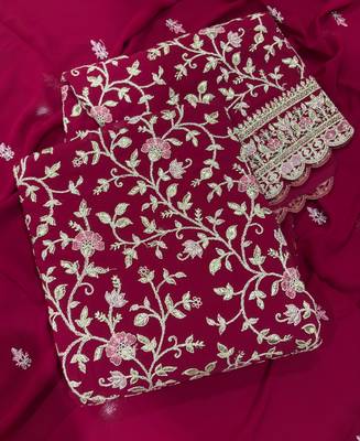 Rani pink straight suit for women georgette fabric 3