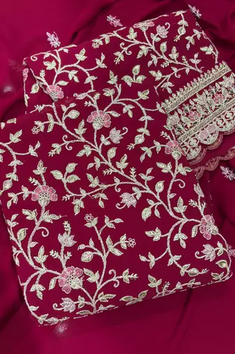 Rani pink straight suit for women georgette fabric