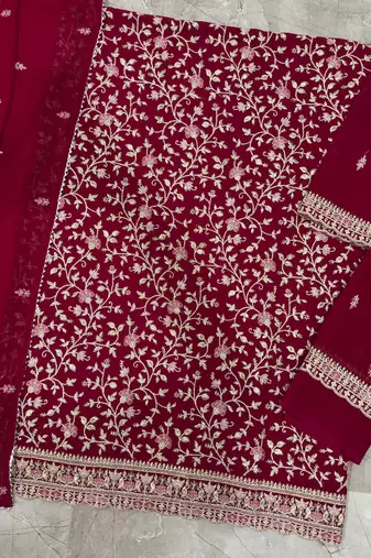 Rani pink straight suit for women georgette fabric