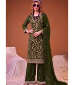Mahendi green straight suit for women georgette fabric