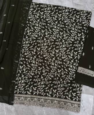 Mahendi green straight suit for women georgette fabric 4