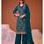 Teal blue straight suit for women georgette fabric