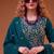 Teal blue straight suit for women georgette fabric