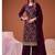 Purple straight suit for women georgette fabric