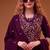 Purple straight suit for women georgette fabric