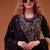 Black straight suit for women georgette fabric