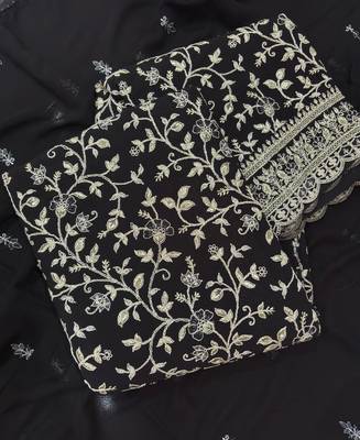 Black straight suit for women georgette fabric 3