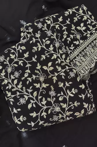 Black straight suit for women georgette fabric