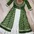 Green Navaratri Special Kora Cotton Frill Lehenga with Patch Work Georgette Kurti