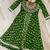 Green Navaratri Special Kora Cotton Frill Lehenga with Patch Work Georgette Kurti