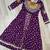 Purple Navaratri Special Kora Cotton Frill Lehenga with Patch Work Georgette Kurti