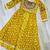 Yellow Navaratri Special Kora Cotton Frill Lehenga with Patch Work Georgette Kurti